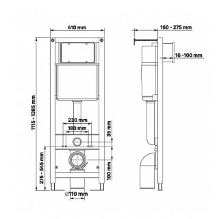 Комплект Berges 4в1 043306: инсталляция ATOM Line 410 кнопка чёрная SoftTouch унитаз VENTAS Rimless сидение дюропласт Ventas Slim SO